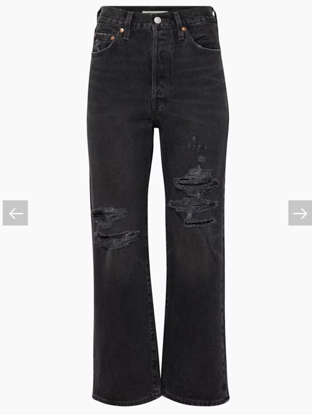 Levi's Ribcage Straight Ankle Black High-Rise Jeans Aritzia Size 27